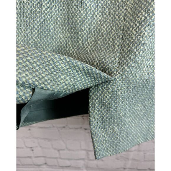 CARLISLE wool cotton light blue classic straight pencil skirt size 16 - Picture 3 of 5